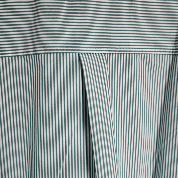 Green Pinstripe Button Down Shirt Penningtons Size X - Picture 9 of 11